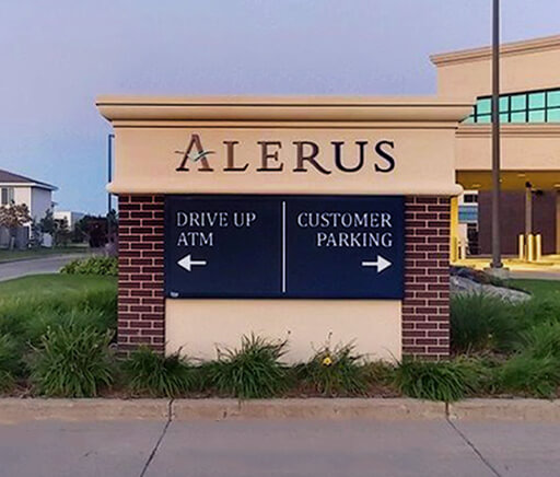 Alerus Financial Center Fargo ND Directional Monument Faux Brick Base home