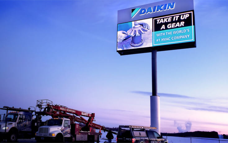 Dakin Applied Americas Fairbault MN Pylon Sign with Daktronics Digital Display