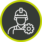 Maintenance Icon Man Hard hat Gear